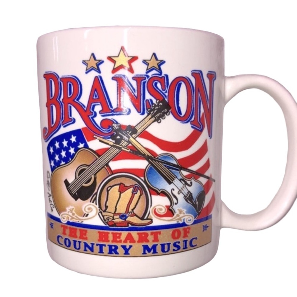 Branson Missouri country western cowboy boot heart of country music coffee mug